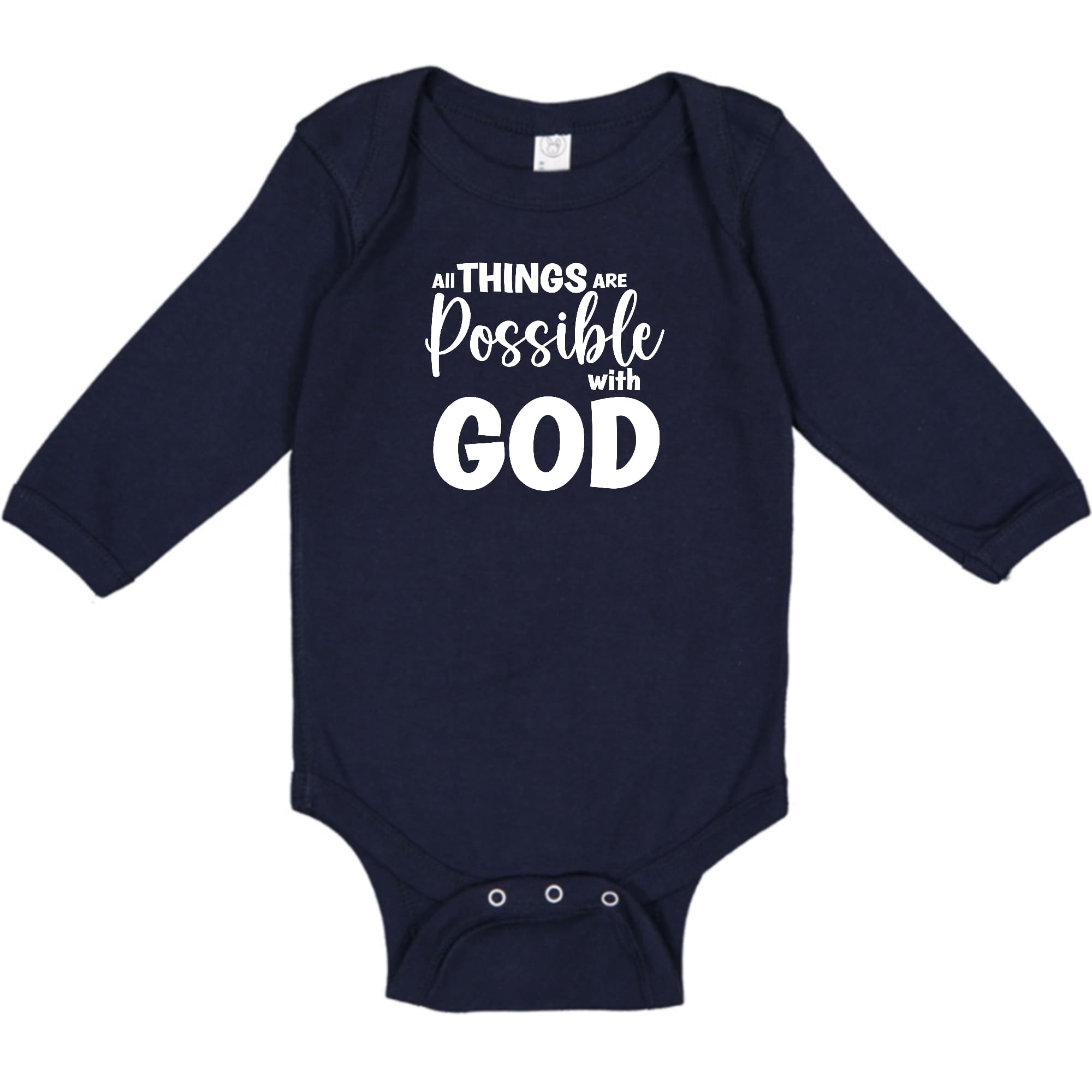 Infant Long Sleeve Graphic T-shirt - All Things are Possible with God