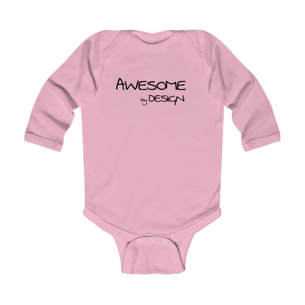 Infant Long Sleeve Graphic T-shirt Awesome by Design Black Print