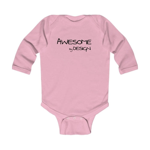 Infant Long Sleeve Graphic T-shirt Awesome by Design Black Print