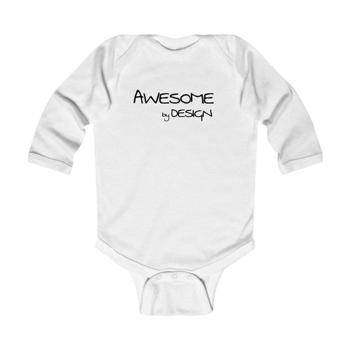 Infant Long Sleeve Graphic T-shirt Awesome by Design Black Print
