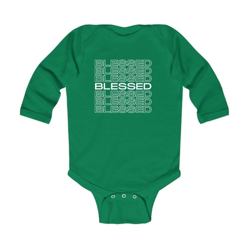 Infant Long Sleeve Graphic T-shirt - Blessed Stacked Print