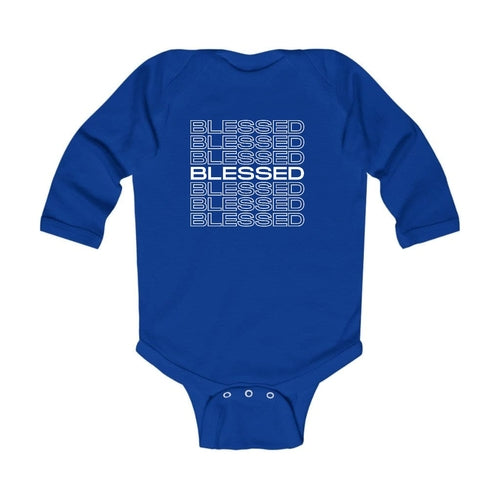 Infant Long Sleeve Graphic T-shirt - Blessed Stacked Print