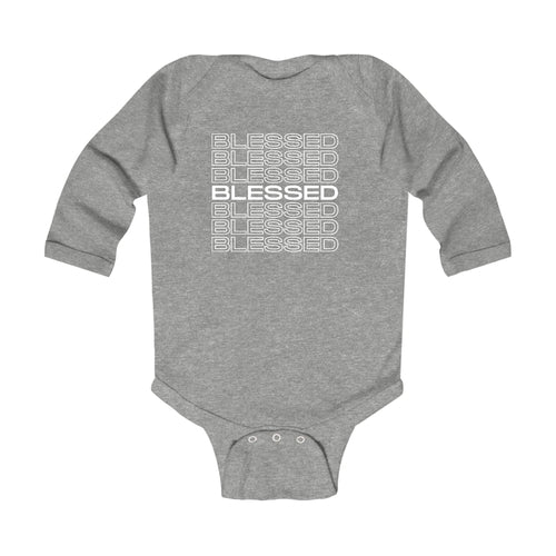 Infant Long Sleeve Graphic T-shirt - Blessed Stacked Print