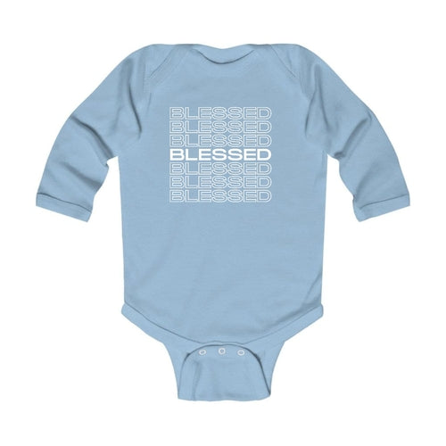 Infant Long Sleeve Graphic T-shirt - Blessed Stacked Print