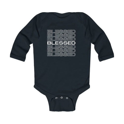 Infant Long Sleeve Graphic T-shirt - Blessed Stacked Print