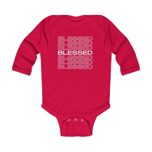 Infant Long Sleeve Graphic T-shirt - Blessed Stacked Print