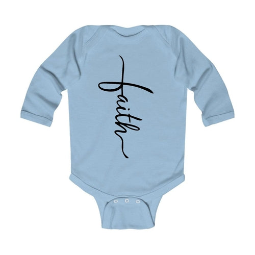 Infant Long Sleeve Graphic T-shirt Faith Script Cross Black
