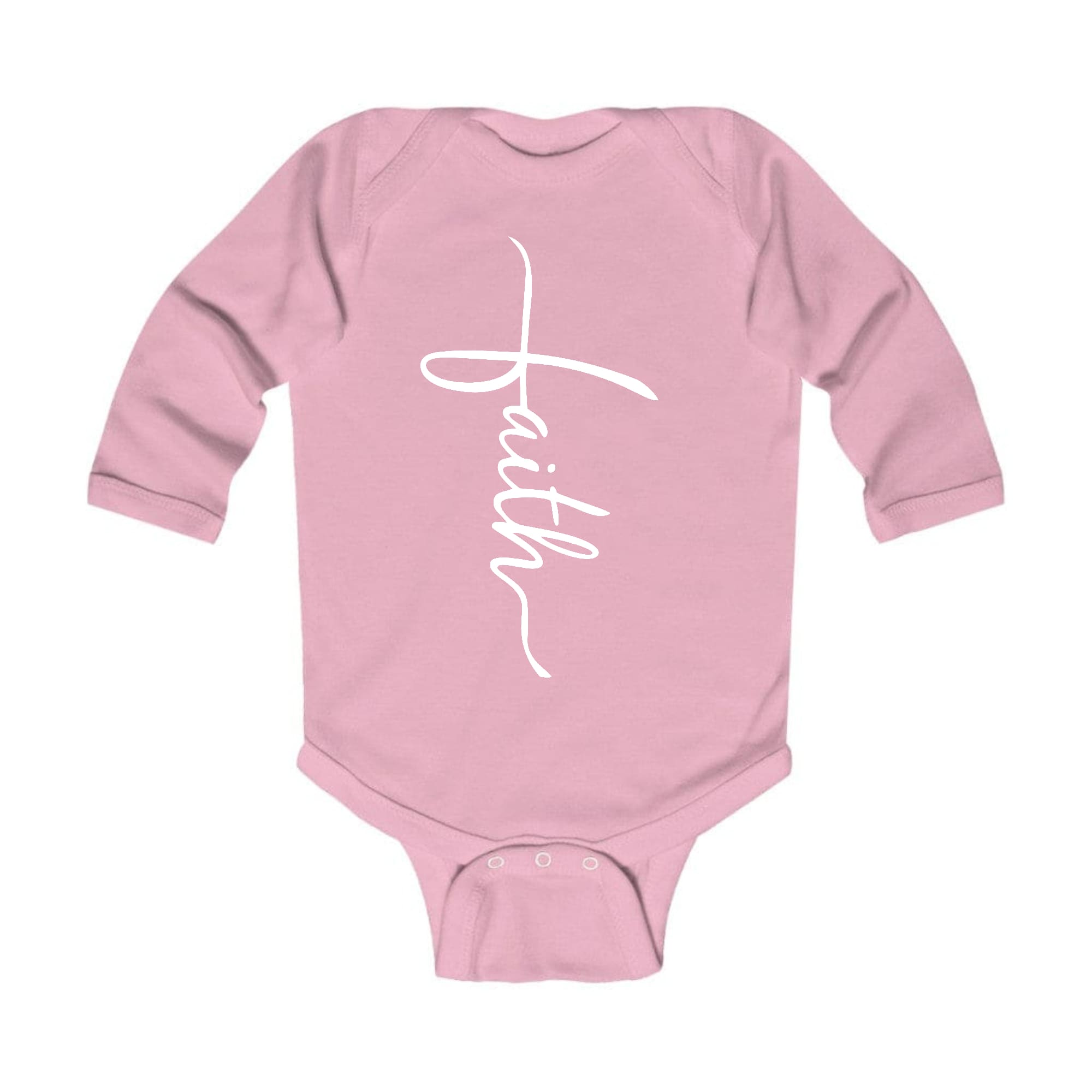 Infant Long Sleeve Graphic T-shirt - Faith Script Cross Illustration