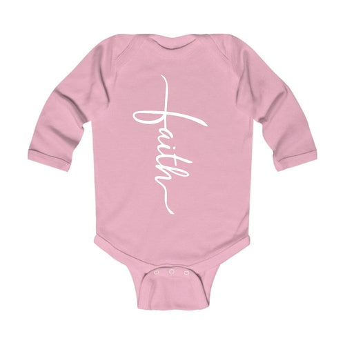 Infant Long Sleeve Graphic T-shirt - Faith Script Cross Illustration