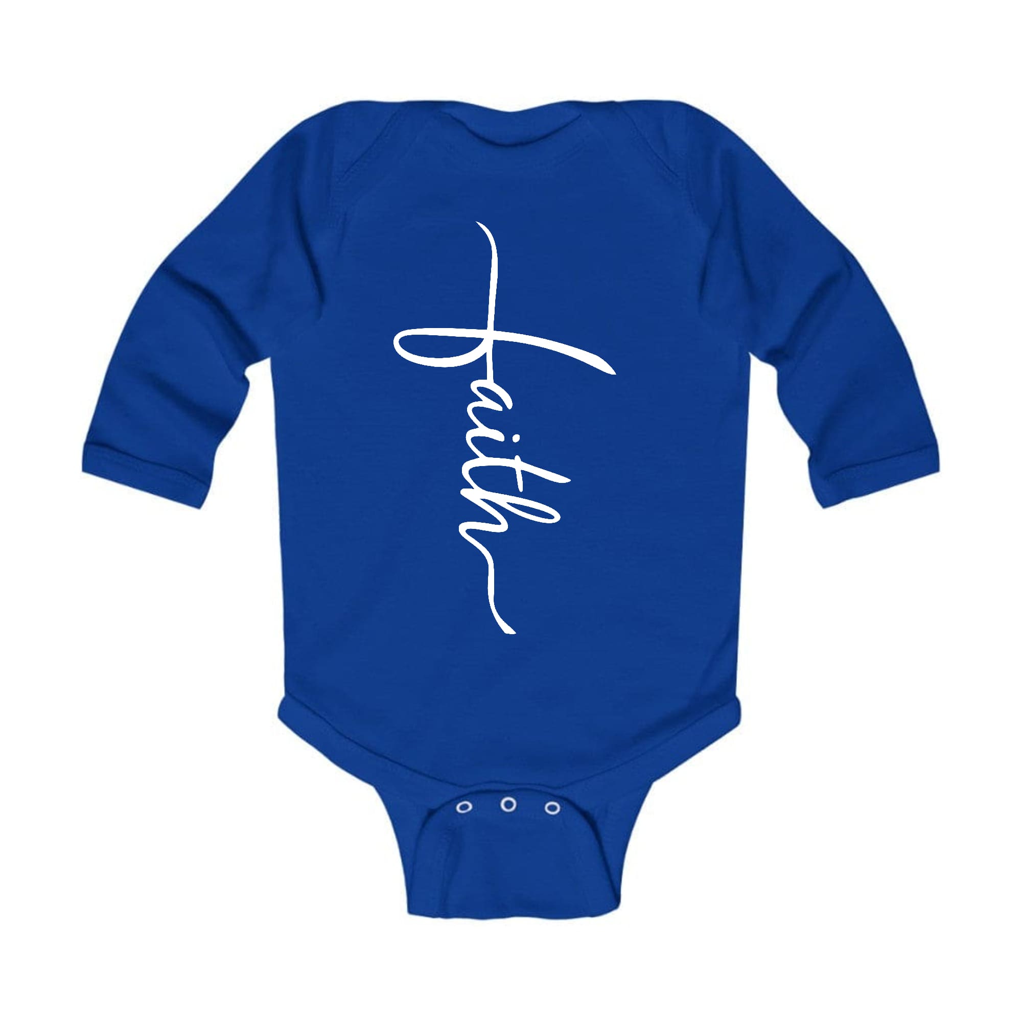 Infant Long Sleeve Graphic T-shirt - Faith Script Cross Illustration