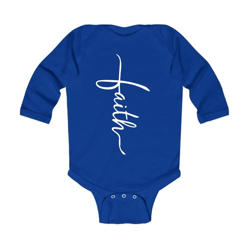 Infant Long Sleeve Graphic T-shirt - Faith Script Cross Illustration