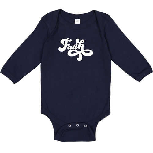 Infant Long Sleeve Graphic T-shirt - Faith Script Illustration