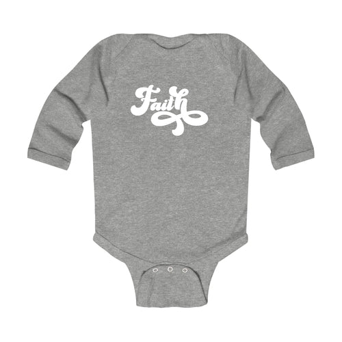 Infant Long Sleeve Graphic T-shirt - Faith Script Illustration