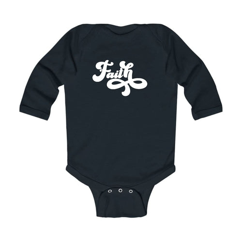 Infant Long Sleeve Graphic T-shirt - Faith Script Illustration