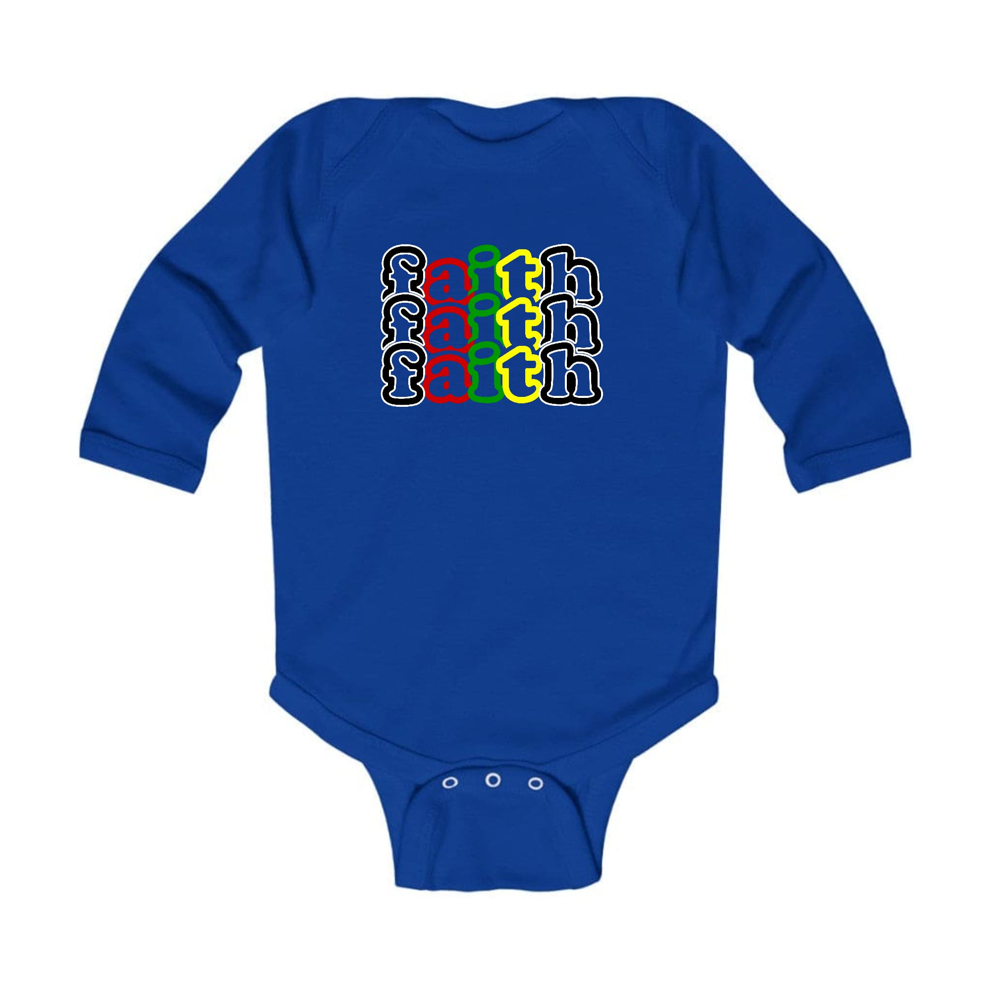 Infant Long Sleeve Graphic T-shirt Faith Stack Multicolor Black