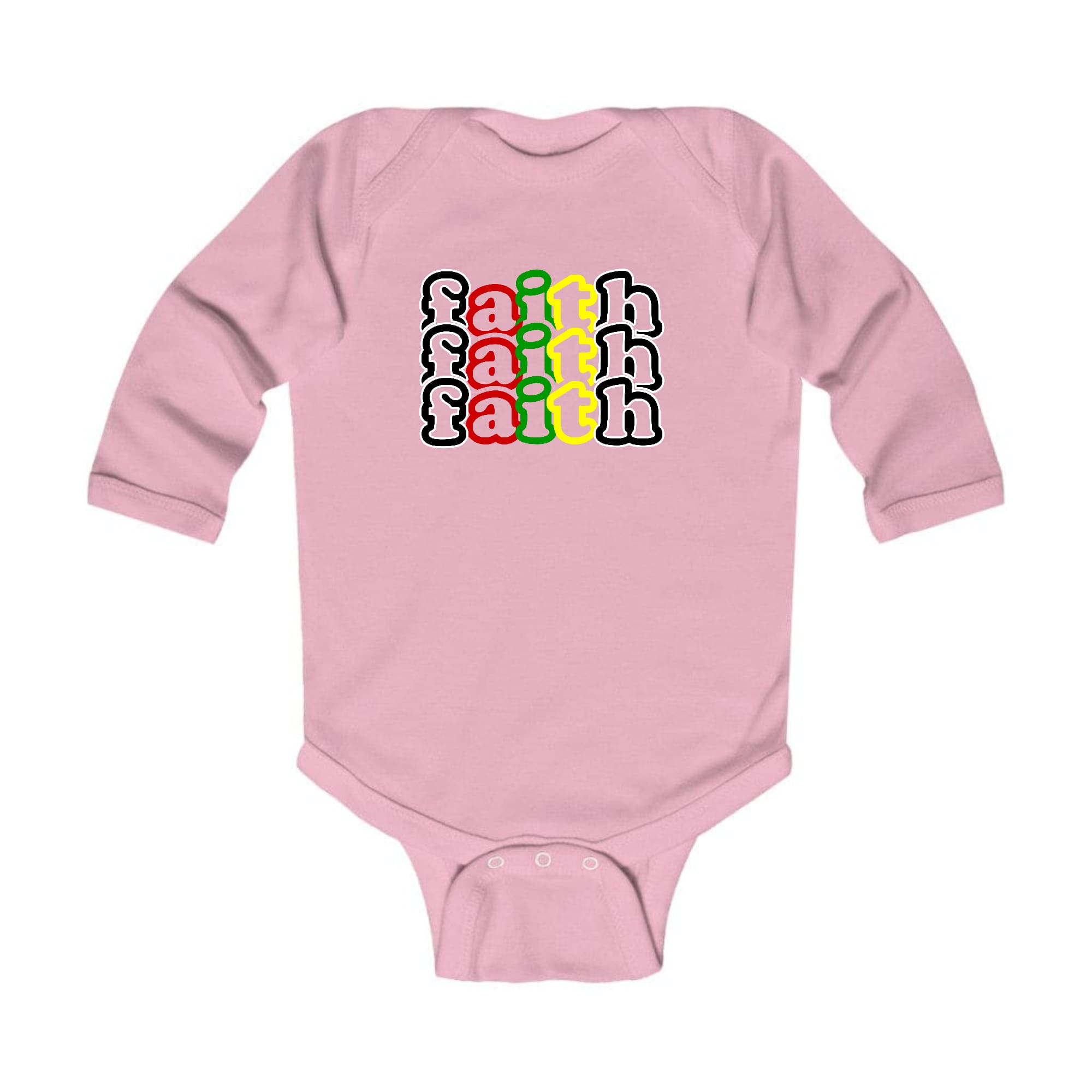 Infant Long Sleeve Graphic T-shirt Faith Stack Multicolor Black