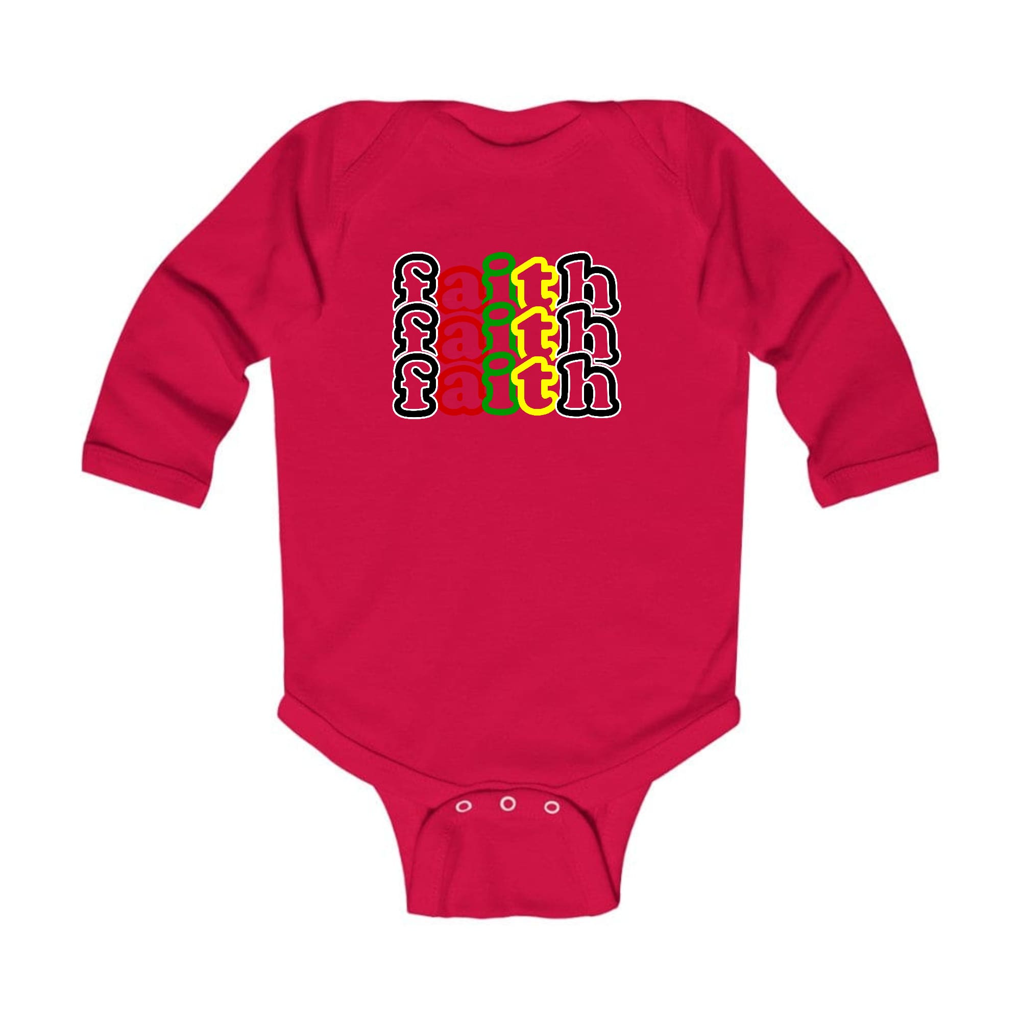 Infant Long Sleeve Graphic T-shirt Faith Stack Multicolor Black