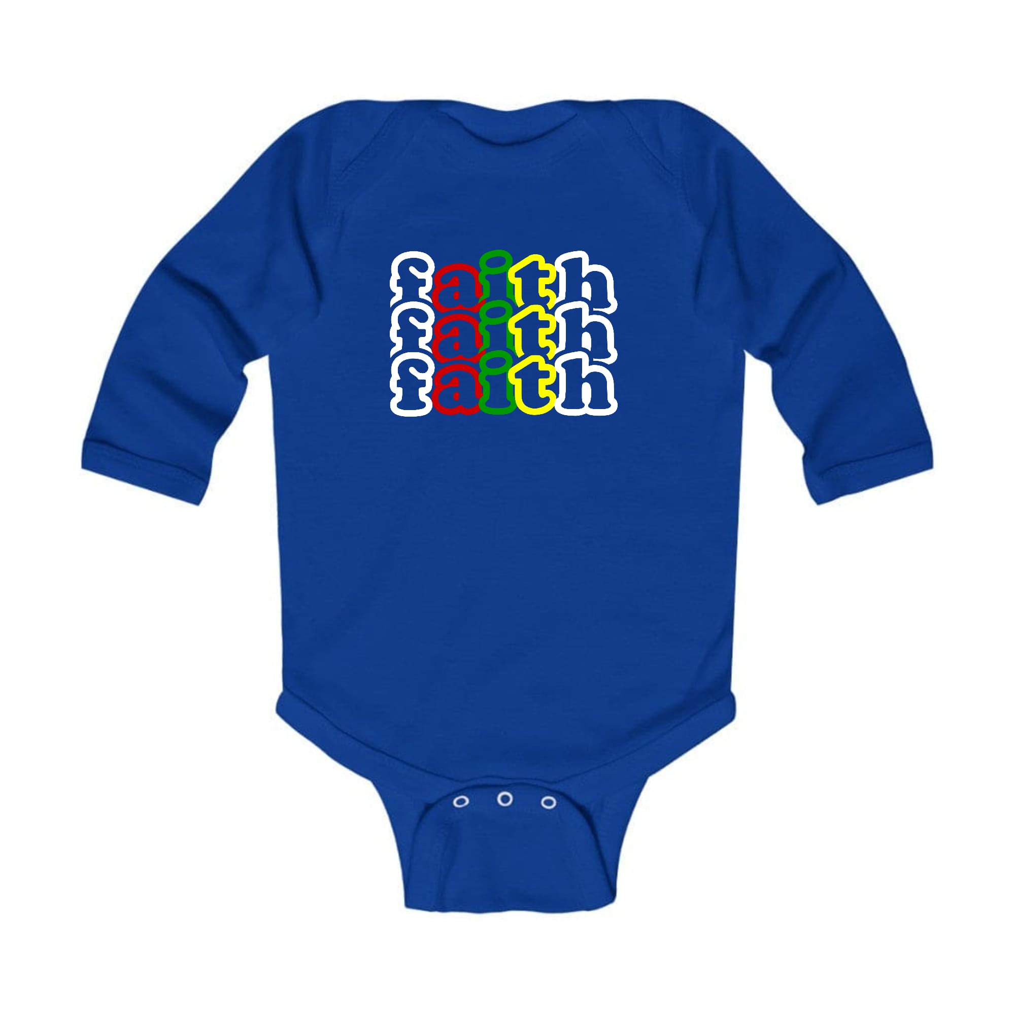 Infant Long Sleeve Graphic T-shirt - Faith Stack Multicolor