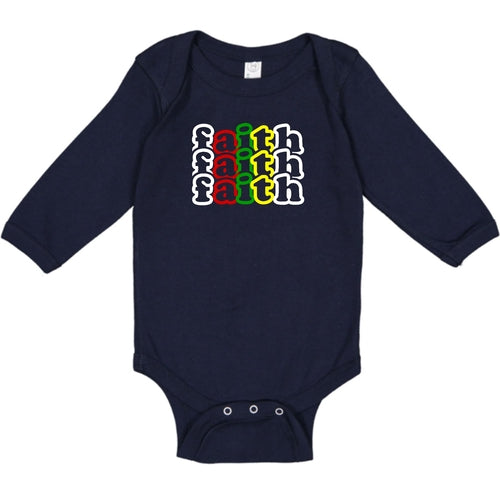 Infant Long Sleeve Graphic T-shirt - Faith Stack Multicolor