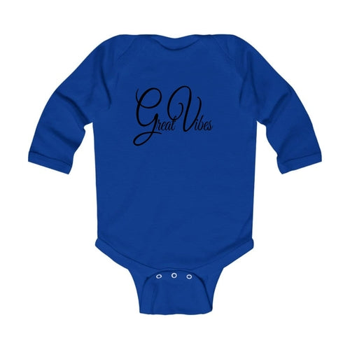 Infant Long Sleeve Graphic T-shirt Great Vibes Black Illustration