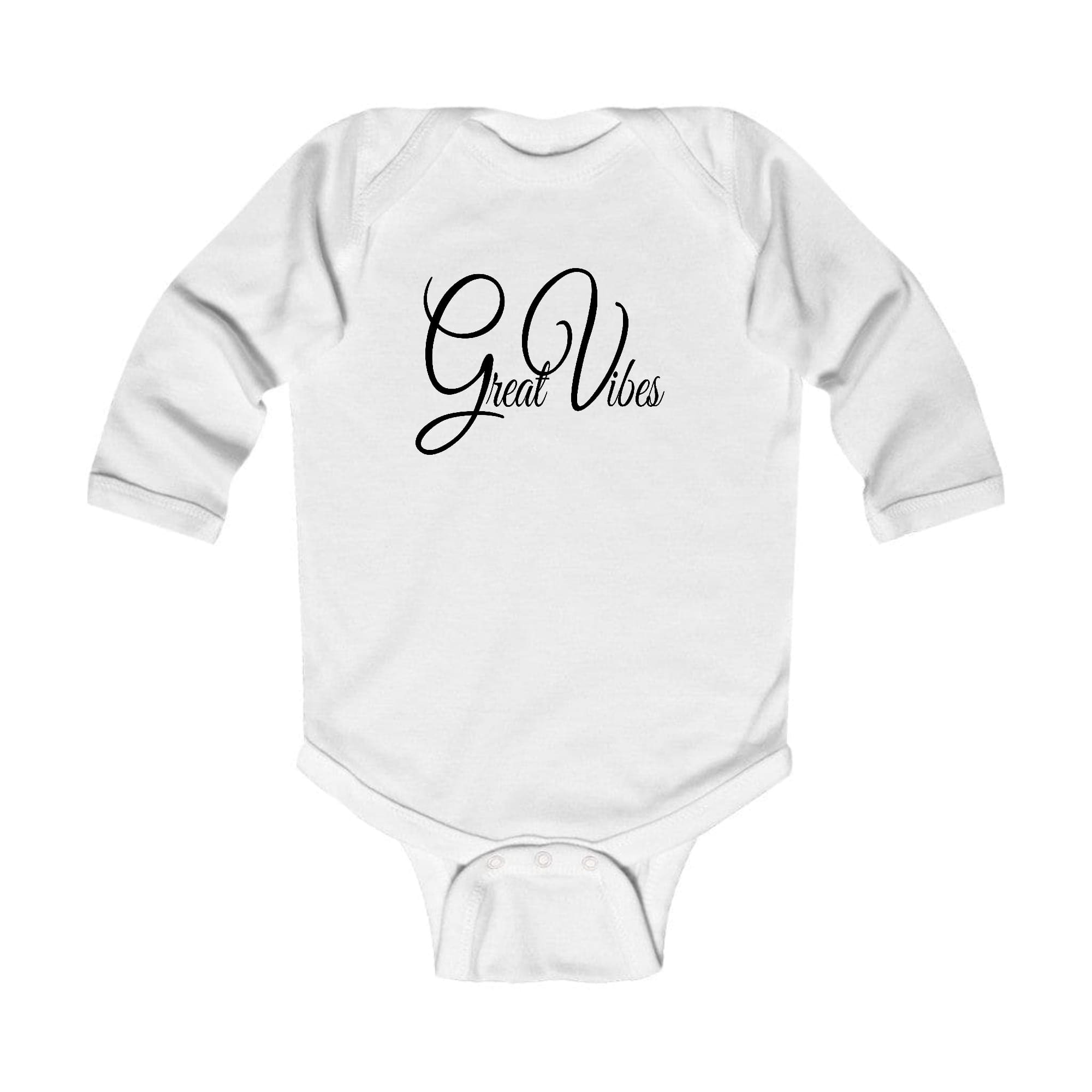 Infant Long Sleeve Graphic T-shirt Great Vibes Black Illustration