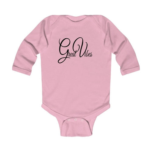 Infant Long Sleeve Graphic T-shirt Great Vibes Black Illustration