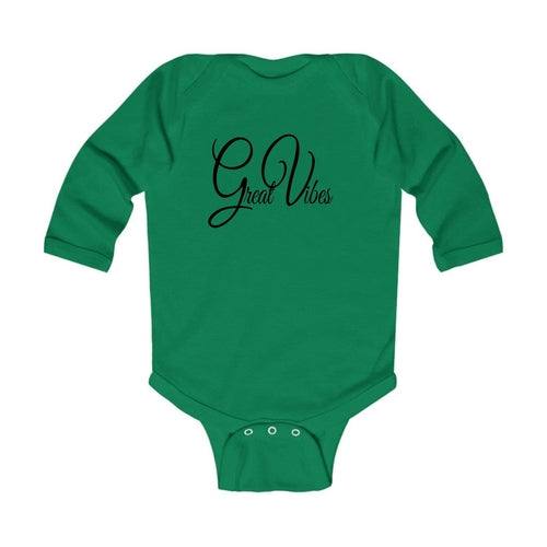 Infant Long Sleeve Graphic T-shirt Great Vibes Black Illustration