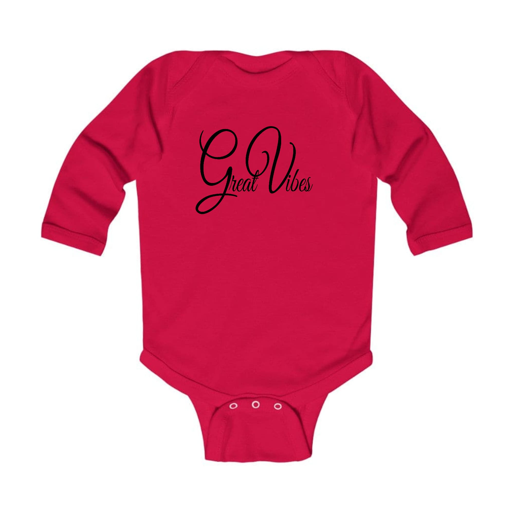 Infant Long Sleeve Graphic T-shirt Great Vibes Black Illustration