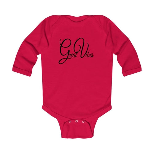 Infant Long Sleeve Graphic T-shirt Great Vibes Black Illustration