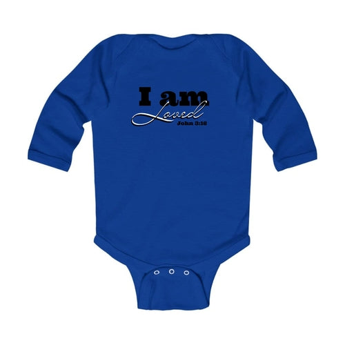 Infant Long Sleeve Graphic T-shirt i am Loved - John 3:16 Black