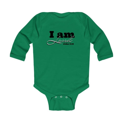 Infant Long Sleeve Graphic T-shirt i am Loved - John 3:16 Black