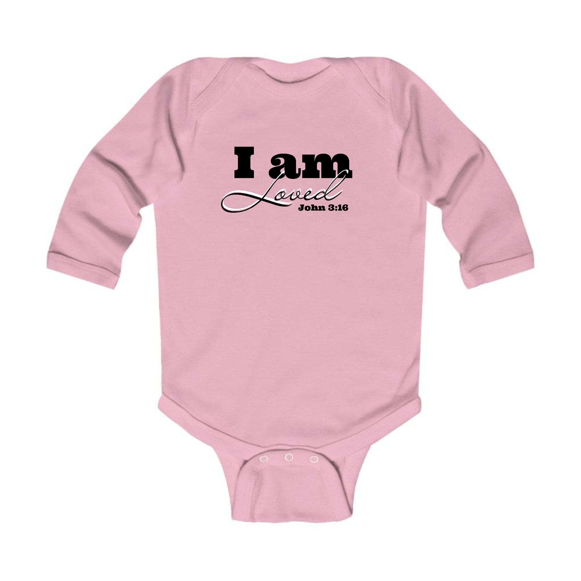 Infant Long Sleeve Graphic T-shirt i am Loved - John 3:16 Black