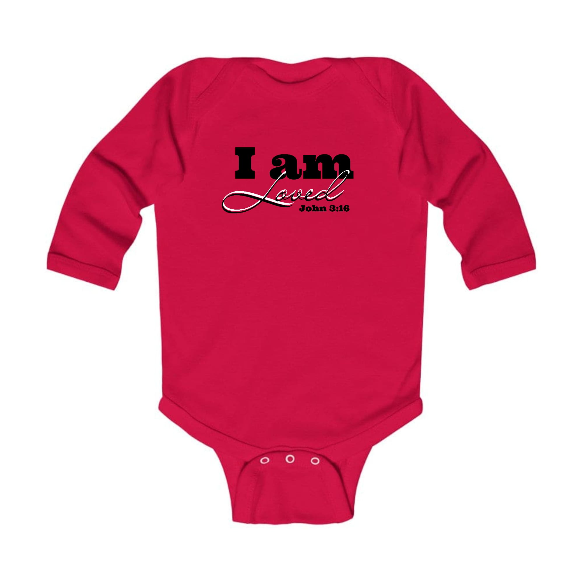 Infant Long Sleeve Graphic T-shirt i am Loved - John 3:16 Black
