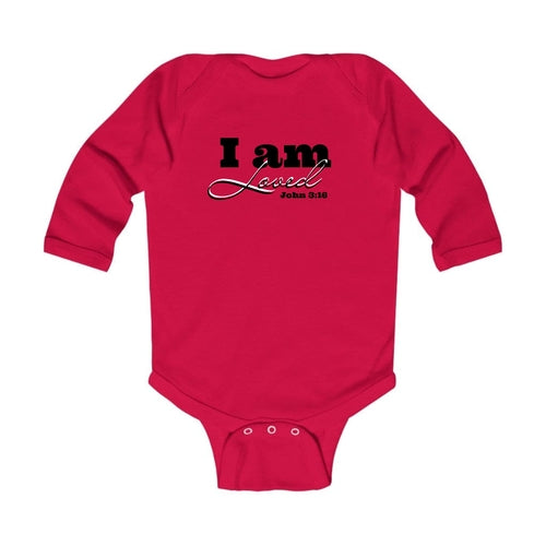 Infant Long Sleeve Graphic T-shirt i am Loved - John 3:16 Black