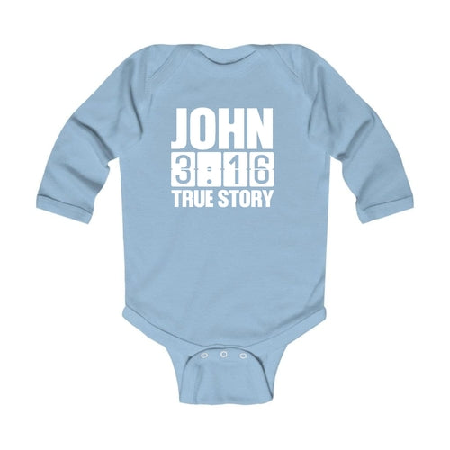 Infant Long Sleeve Graphic T-shirt - John 3:16 True Story Print