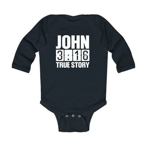 Infant Long Sleeve Graphic T-shirt - John 3:16 True Story Print