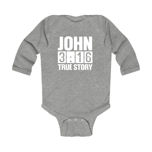 Infant Long Sleeve Graphic T-shirt - John 3:16 True Story Print