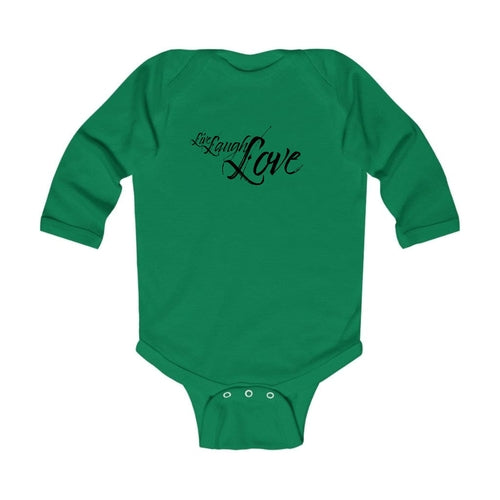 Infant Long Sleeve Graphic T-shirt Live Laugh Love Black Illustration