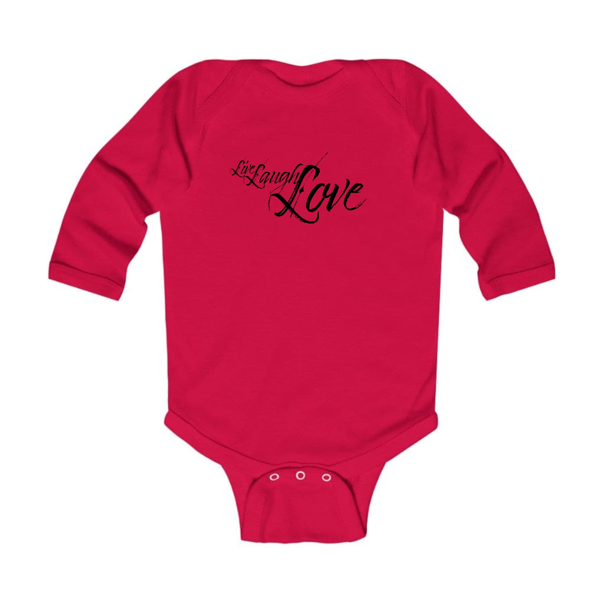 Infant Long Sleeve Graphic T-shirt Live Laugh Love Black Illustration