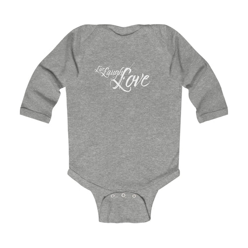 Infant Long Sleeve Graphic T-shirt - Live Laugh Love Light Grey