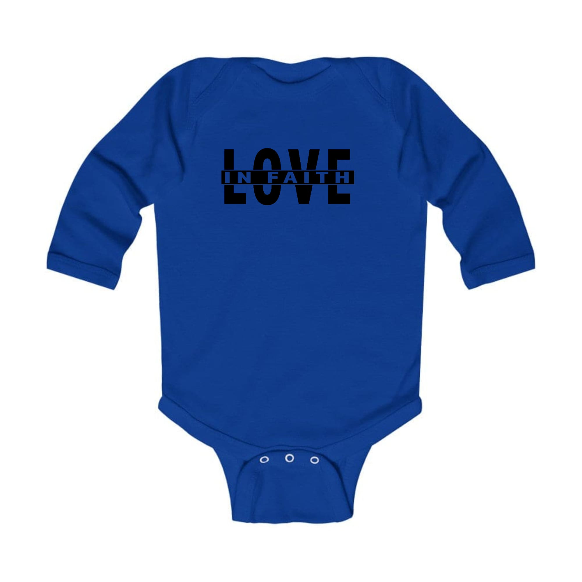 Infant Long Sleeve Graphic T-shirt Love in Faith Black Illustration