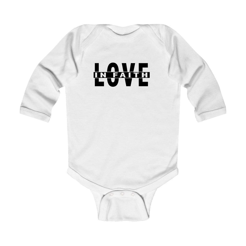 Infant Long Sleeve Graphic T-shirt Love in Faith Black Illustration