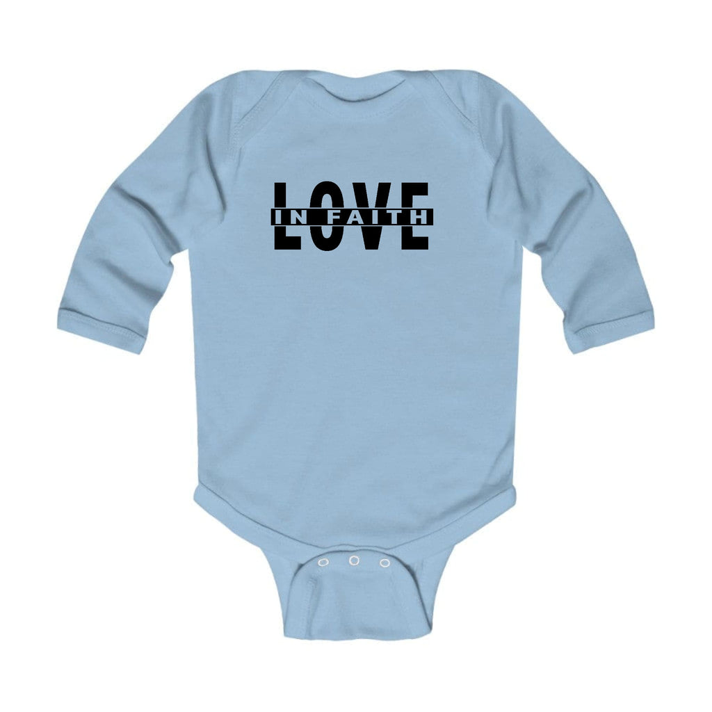 Infant Long Sleeve Graphic T-shirt Love in Faith Black Illustration