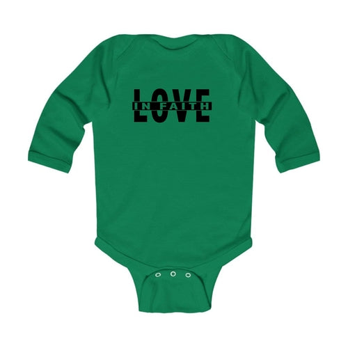 Infant Long Sleeve Graphic T-shirt Love in Faith Black Illustration