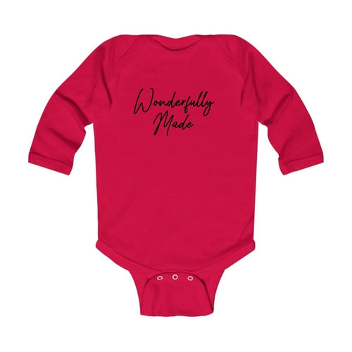 Infant Long Sleeve Graphic T-shirt Wonderfully Made Black Illustration