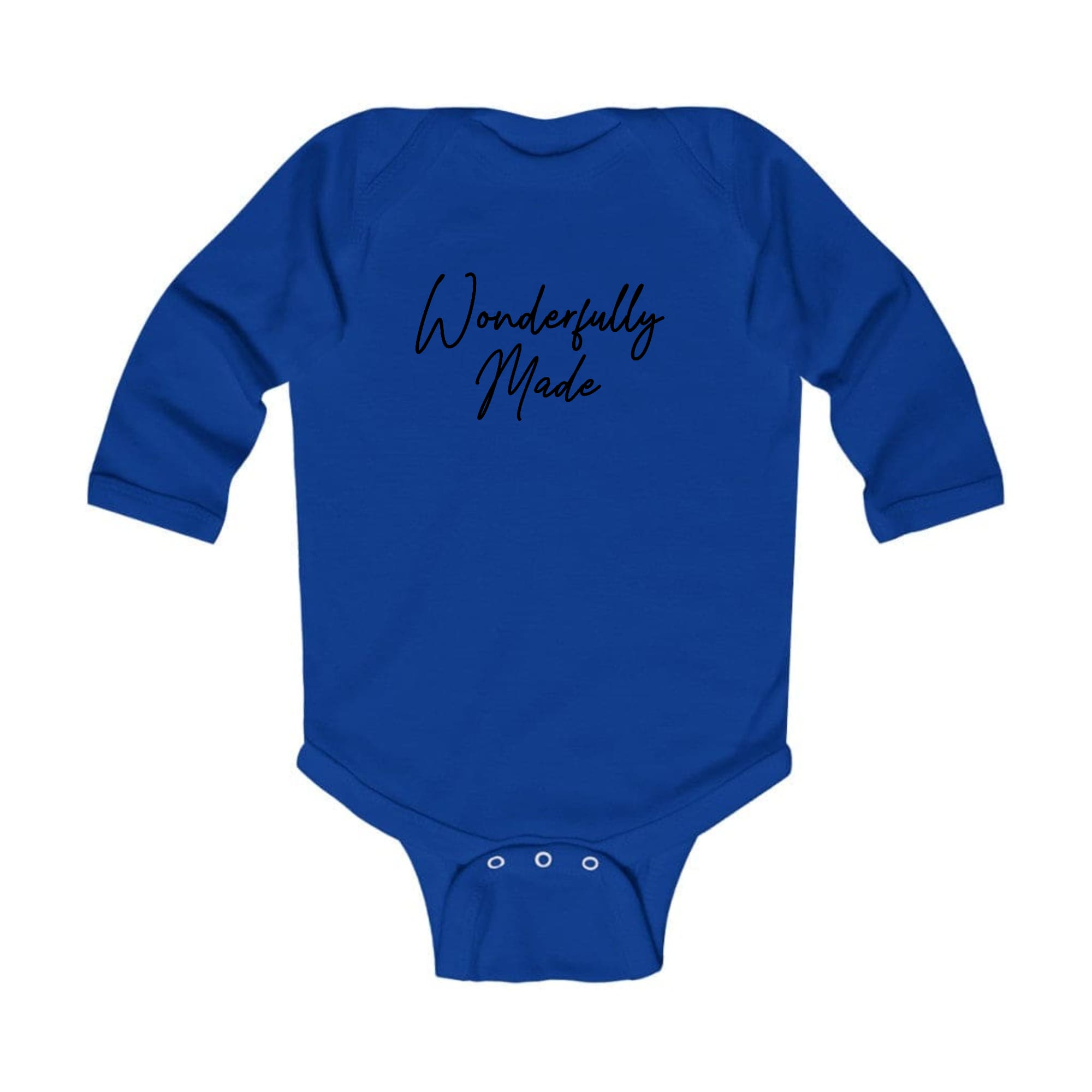 Infant Long Sleeve Graphic T-shirt Wonderfully Made Black Illustration