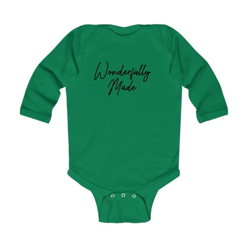 Infant Long Sleeve Graphic T-shirt Wonderfully Made Black Illustration