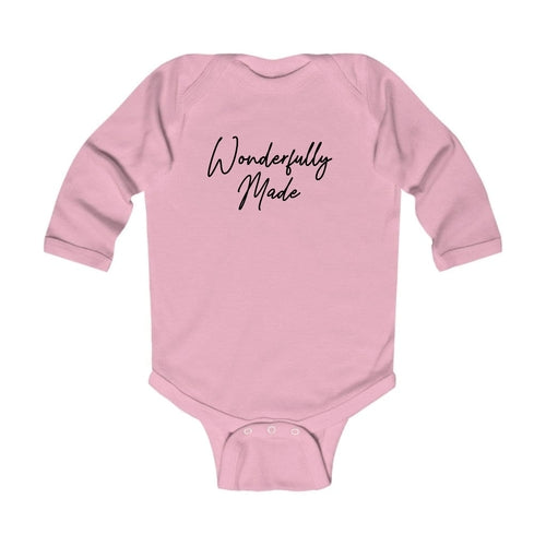 Infant Long Sleeve Graphic T-shirt Wonderfully Made Black Illustration
