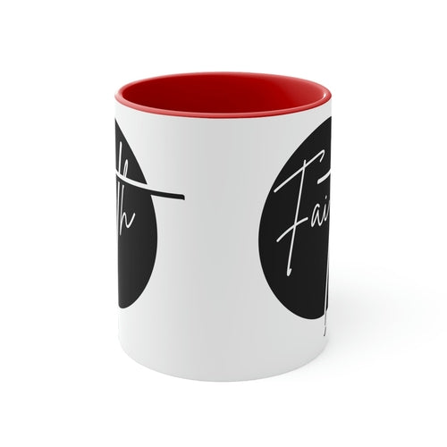 Two-tone Accent Ceramic Mug 11oz - Faith Illustration