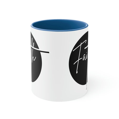 Two-tone Accent Ceramic Mug 11oz - Faith Illustration